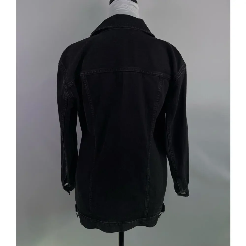 Madewell Black Denim Trucker Jacket Women’s XXS Classic Fit - Picture 3 of 8